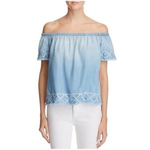 Bella Dahl Womens Blouse Tencel Embroidered